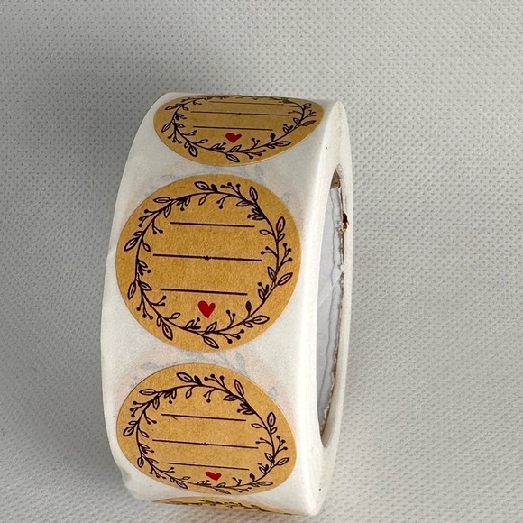 1 In Kraft Paper Flowers Thank You Label Stickers for Gift Card | KRAFT STICKER - Picture 3 of 5